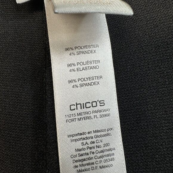 Chicos Collection Ankle Dress Pants 3 (US 16/XL) Black Pull On Zippers *Altered - Picture 7 of 15